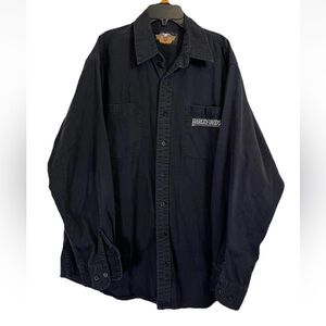 Harley-Davidson Men's Two Pocket Long Sleeve Woven button Up Top‎ L Workwear